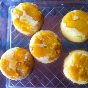 mango cupcakes with lime syrup